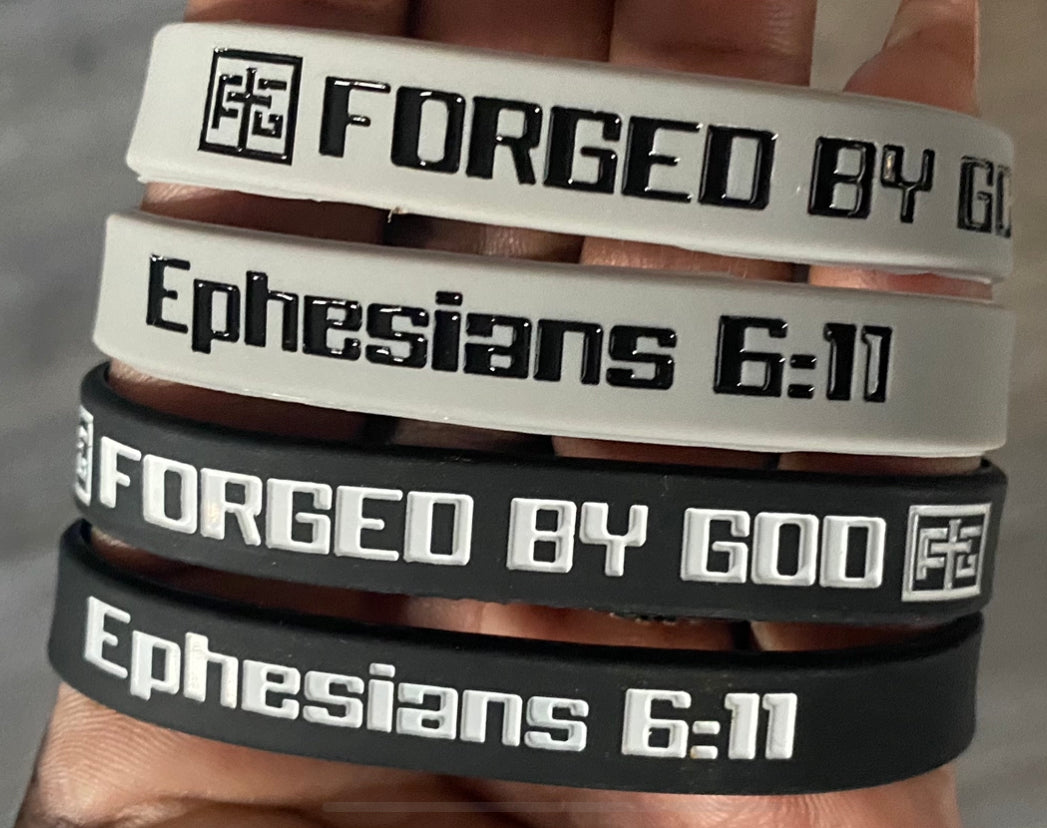 Forged By God Rubber Wrist Band