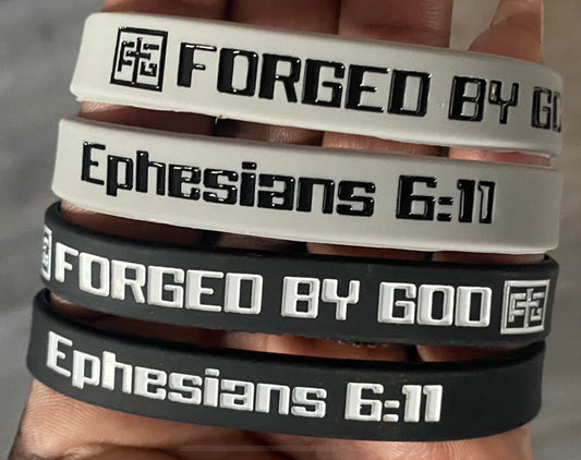 Forged By God Rubber Wrist Band